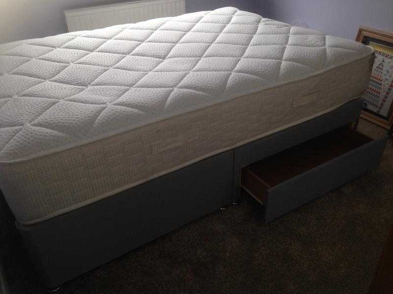 Double Sensaform 3000 Pocket Sprung Memory Foam Mattress amp Miss-Match In Colour 2 Draw Divan Base