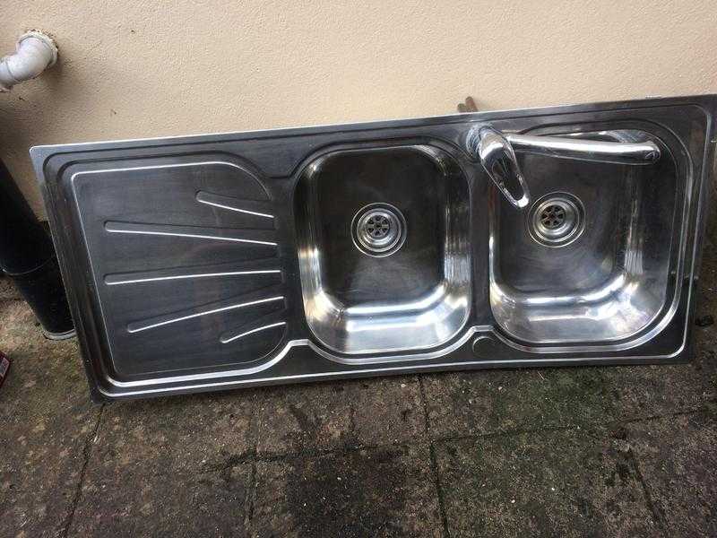 Double stainless kitchen sink