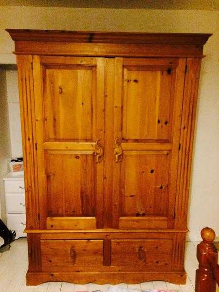 Double wardrobe solid pine