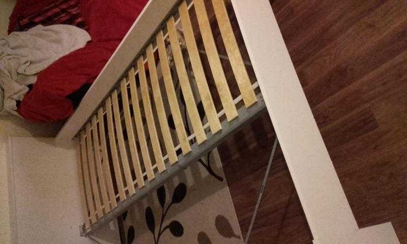 Double white bed frame