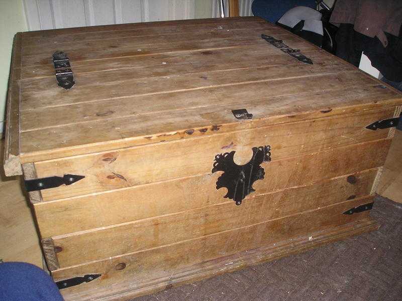 Double wooden storage chest for sale