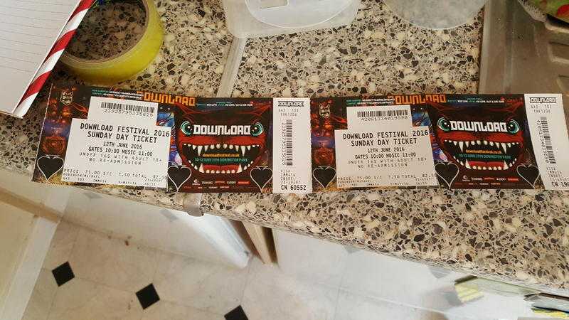 Download Festival Sunday 12th June. Iron Maiden. 2 tickets