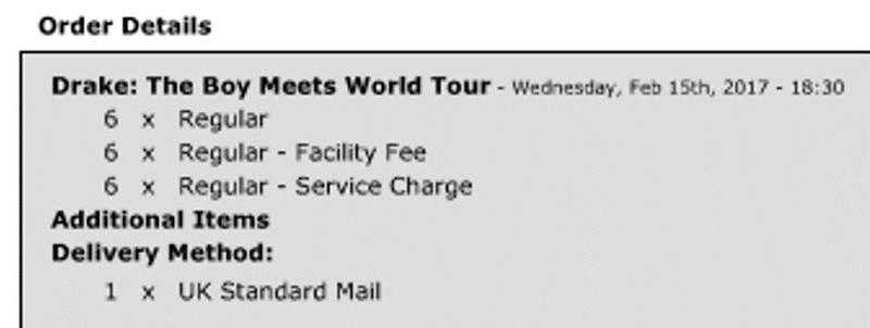 Drake UK Tour Tickets