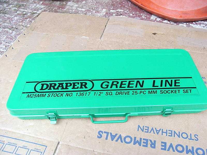 Draper Green Line  square drive 25 piece metric socket set