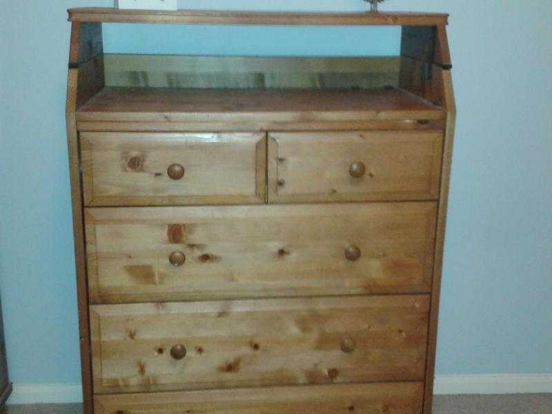 Drawers  baby changing unit, golden pine, very good condition