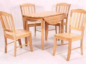 Drop leaf table with 4 chairs