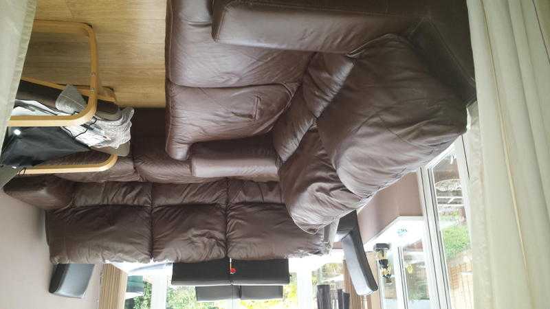 Drs chocolate three seater sofa and one two seater.free. collection only 395112