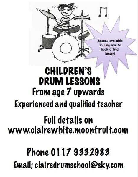 Drum Lessons - children, teenagers and young adults