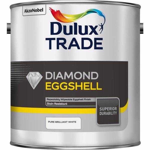 Dulux Trade Diamond Eggshell Pure Brilliant White 5L - Cash On Collection Only