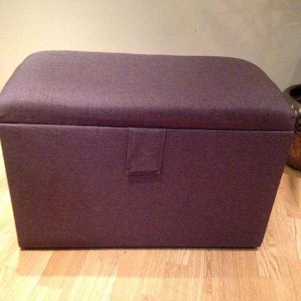 Dunelm blanket boxottoman.Excellent storage for the bedroom or living room.Makes a sturdy seat too.