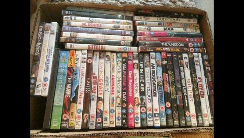 DVDs Box of assorted DVDs