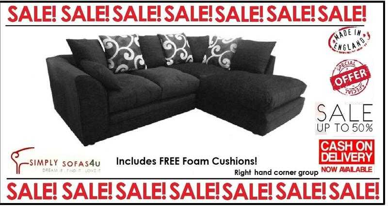 Dylan Zina Black Chenille Fabric Corner Group Sofa