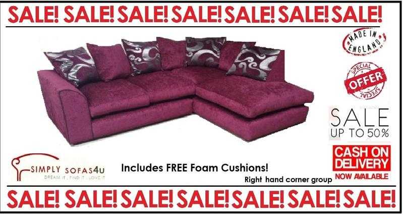 Dylan Zina Purple Chenille Fabric Corner Group Sofa