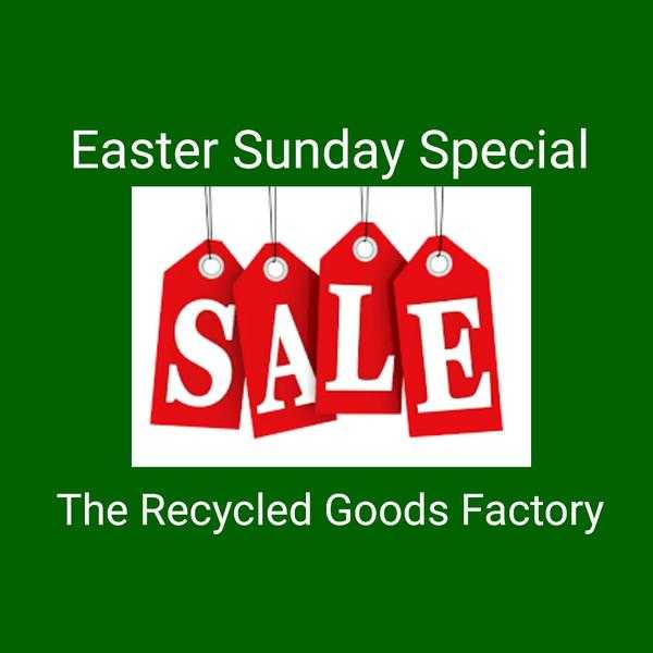 Easter Sunday ONLINE SALE - 20 Off ALL Items PLUS FREE Delivery Offer The Recycled Goods Factory