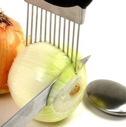 Easy Onion Holder Slicer Vegetable tools Tomato Cutter Stainless Steel Kitchen Gadgets