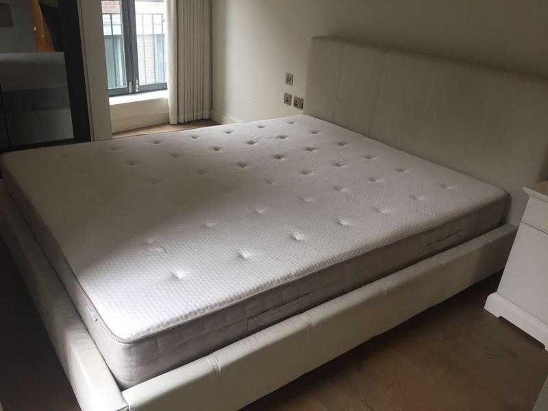 Eco leather queen size bed