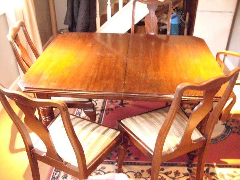 Edwardian Oak dining table and chairs