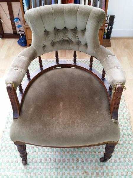 Edwardian Oak Tub Chair