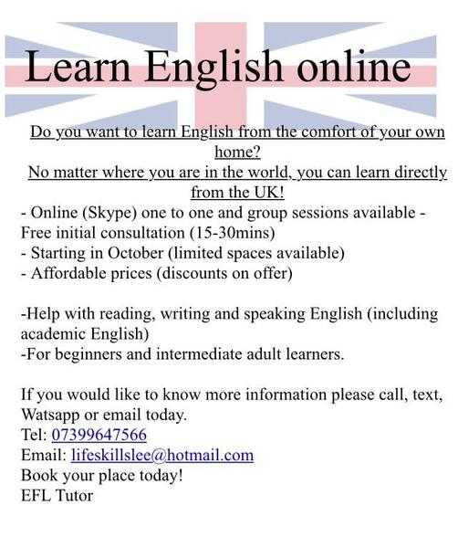 EFL Tutor - Learn English as a foreign language (Online)