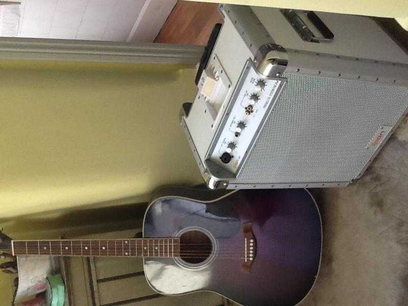 Electic acoustic guitar and amp