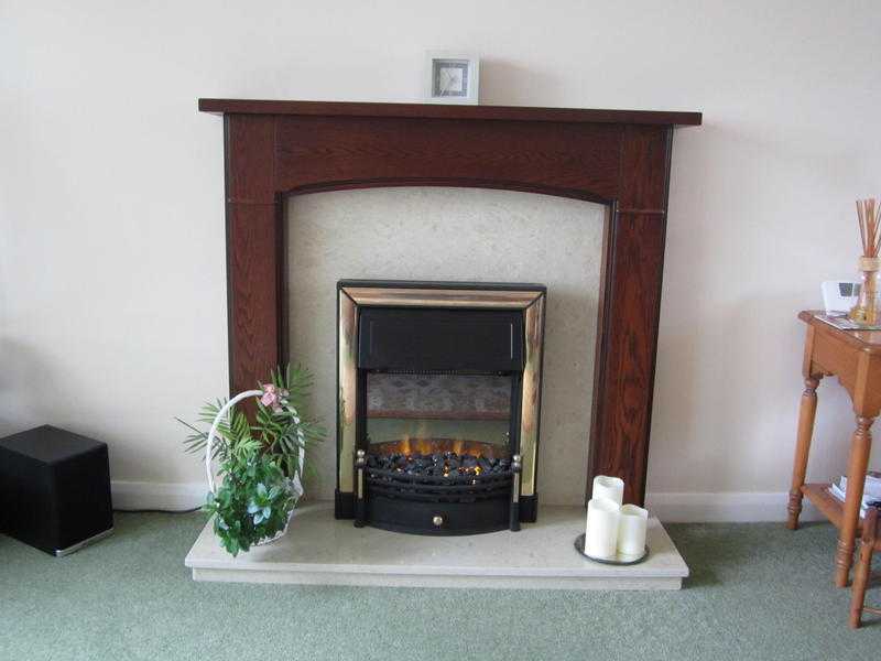 Electric Fire with Hearth and Surround
