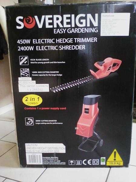 Electric hedge trimmer and electric shredder