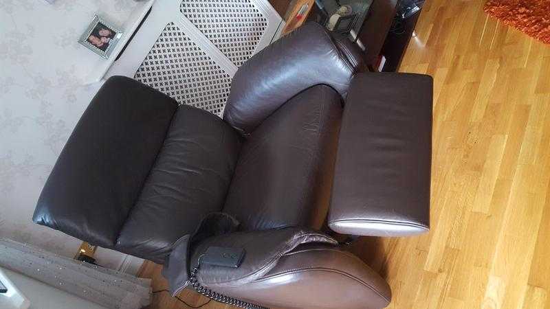 Electric recliner arm chair leather