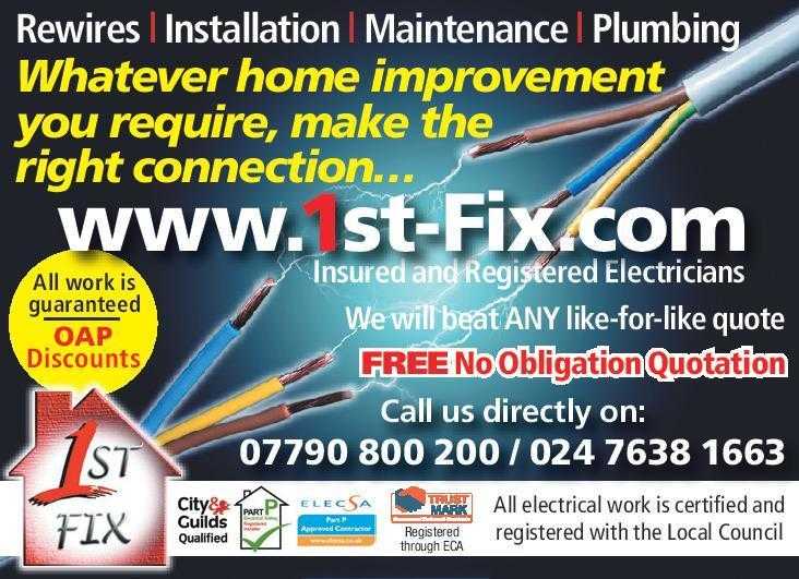 Electrician  Insured amp Registered - All Work Undertaken - Local amp Reliable