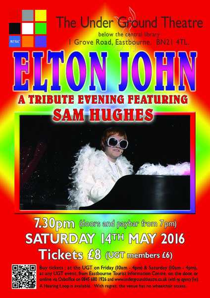 ELTON JOHN Tribute Evening. Sat 14th May.