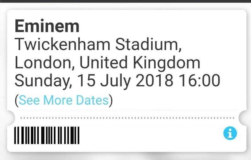 Eminem tickets x4