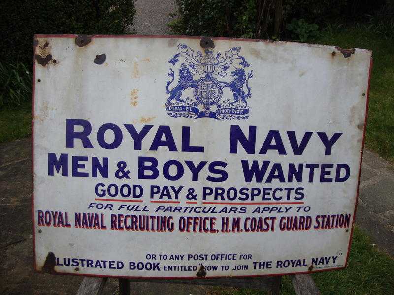 Enamel naval sign