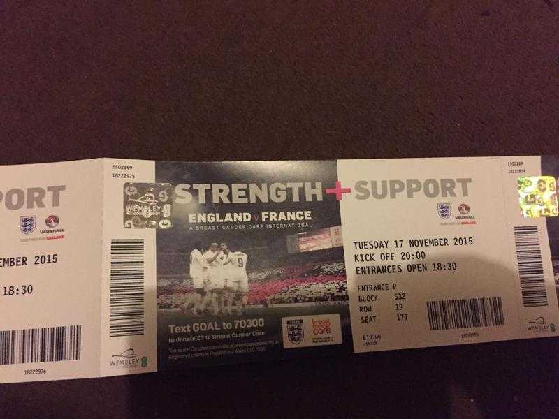 England v France 5 tickets Wembley November 17th