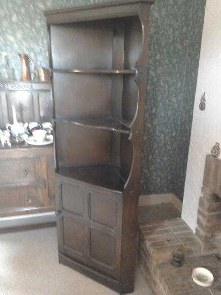 Ercol Corner cupboard, dark wood.