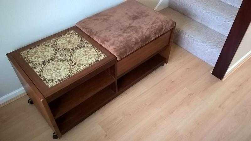 Ercol style wheeled table and storage unit circa 197080s