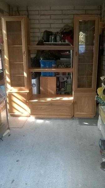 ERCOL WINDSOR DISPLAY UNITS WITH TV UNIT LIGHT FINISH, SENSIBLE OFFERS