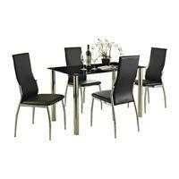 Essentials 120cm Glass Dining Table with 4 Chairs for 129.99