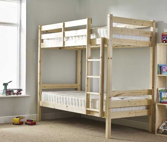 Everest 3ft Single HEAVY DUTY Solid Pine HIGH Bunk Bed