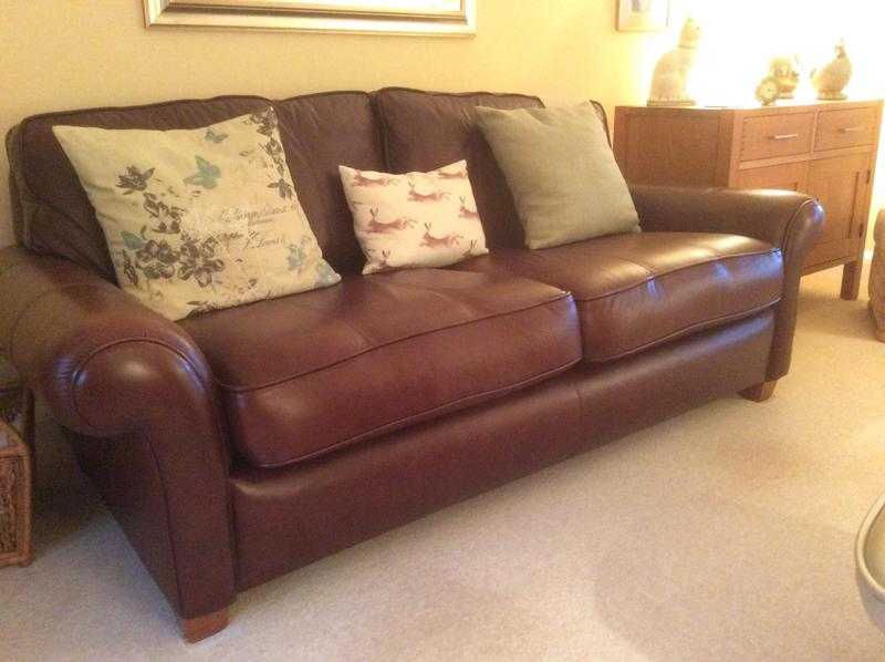 Excellent brown leather sofa