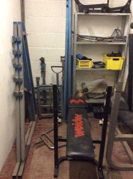 Exercise benches and other gym equipment