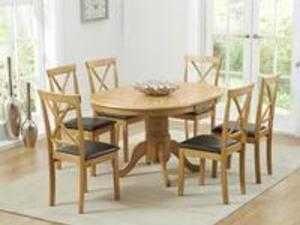 Extending solid wood table and chairs