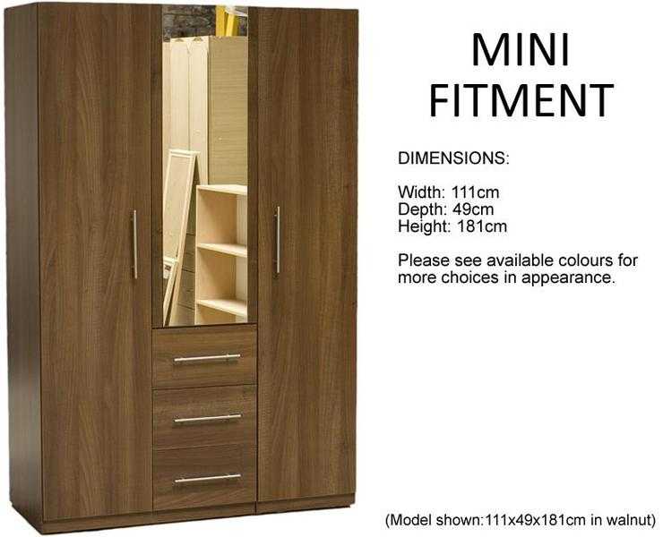 FACTORY ASSEMBLED BEDROOM MINI FITMENTS (NON-FLAT PACK with COLOUR OPTIONS)