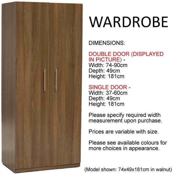 FACTORY ASSEMBLED WARDROBE (NON-FLAT PACK with COLOUR OPTIONS)
