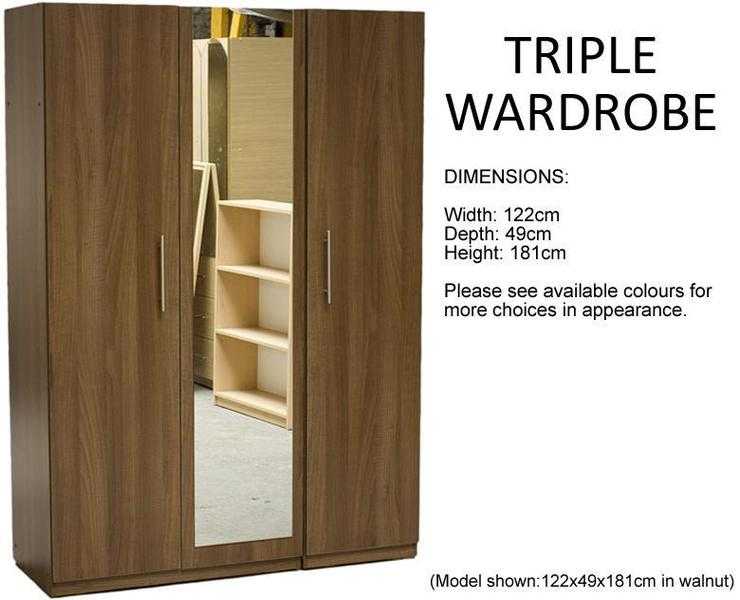 FACTORY ASSEMBLED WARDROBES (NON-FLAT PACK with COLOUR OPTIONS)