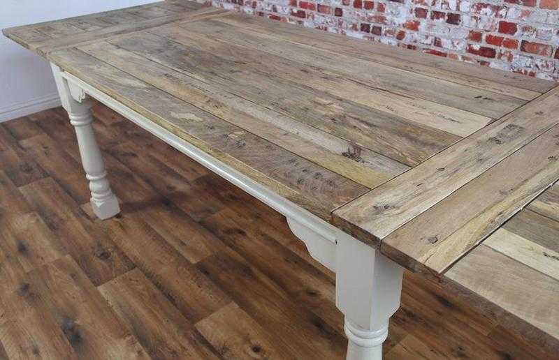 Farmhouse Rustic Extending Rustic Dining Table - To Seat 6 - 12 people Space Saving