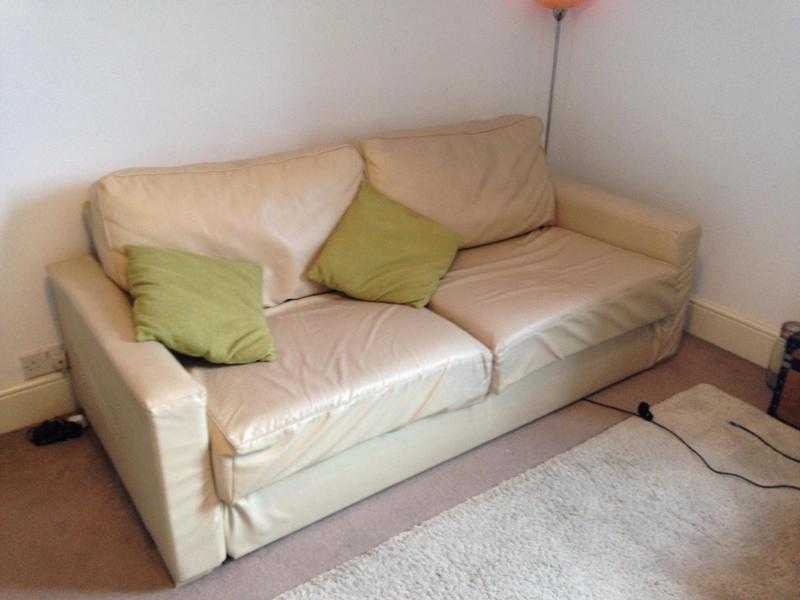 Faux leather 3 seater sofa