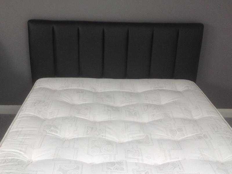 Faux leather double bed