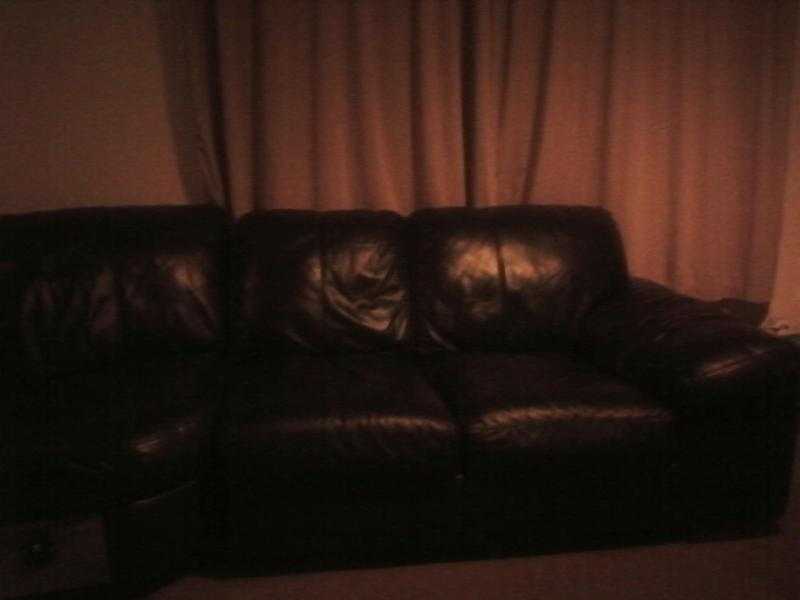 Faux leather sofa