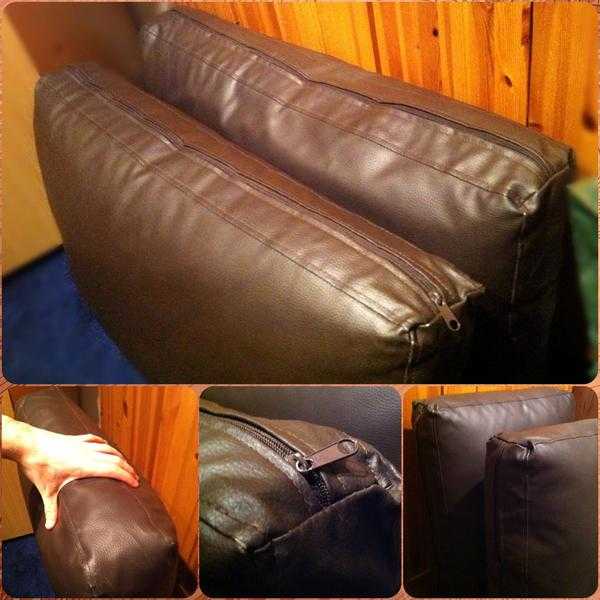 Faux Leather - Two Large Sofa CushionsPillows - Thick amp Tough - Like New - RRP 65 - Offers Open