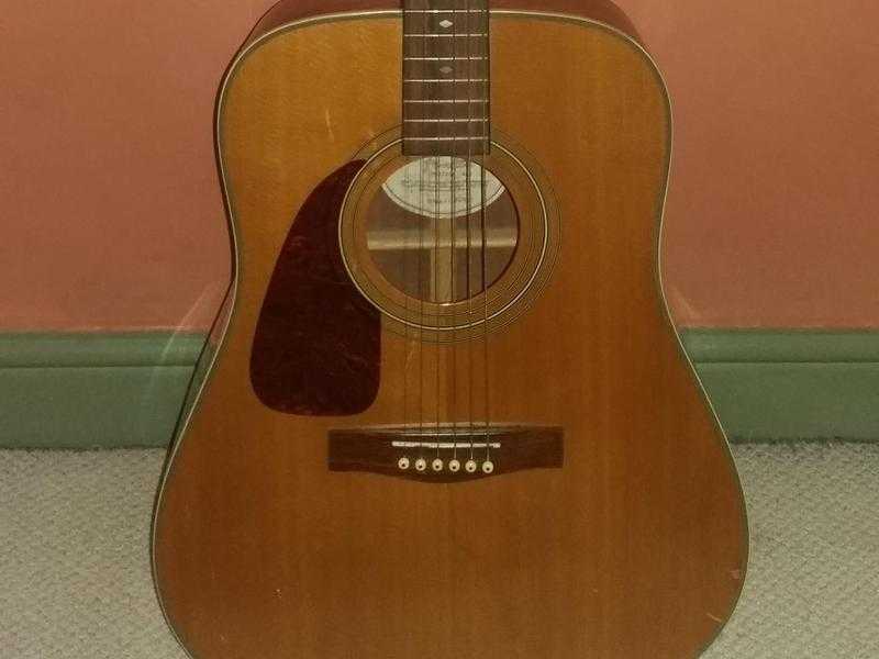 Fender acoustic, left-handed guitar.