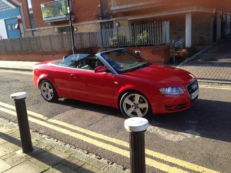 FERRARI RED 07 REG AUDI A4 2.T FSI S LINE CONVERTIBLE